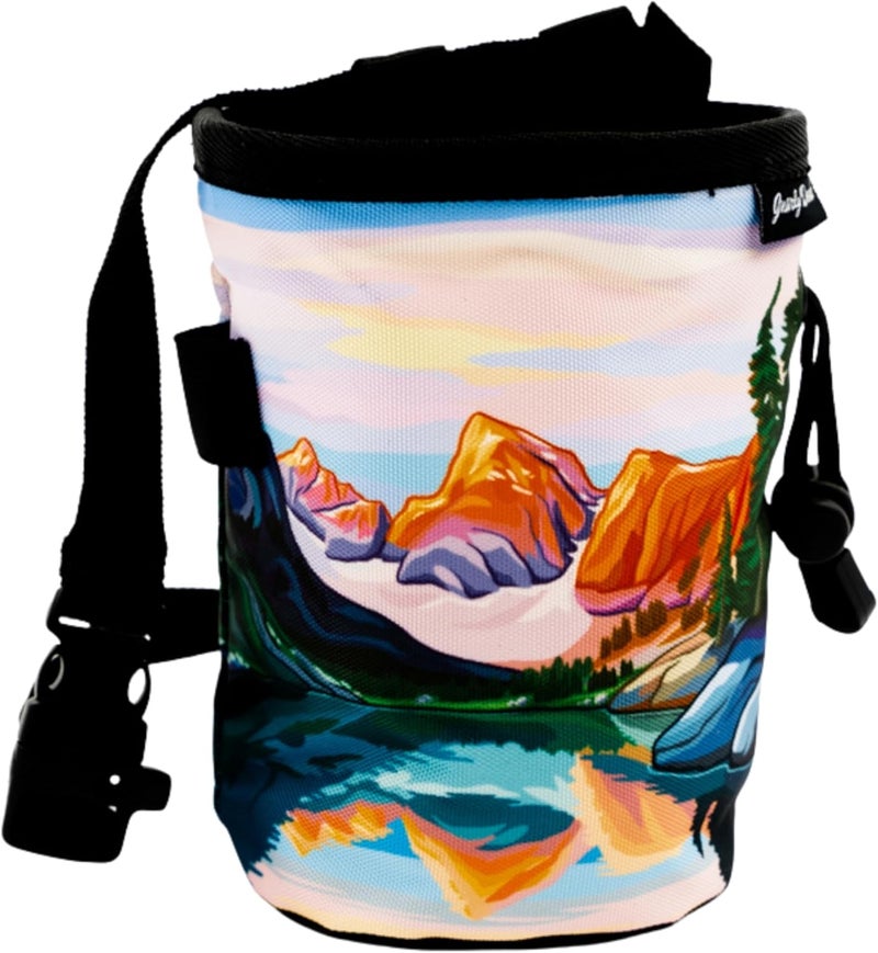 Gnarly Dood Rock Climbing Chalk Bag | for Outdoor, Gym, & Bouldering | Adjustable Waist Belt, Durable Drawstring Closure, & Zippered Pocket - Image 1